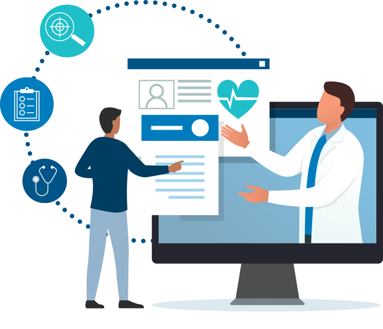 Infographic of employee navigating treatment options